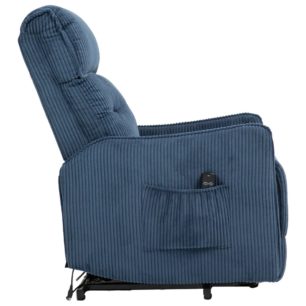 Fraser Electric Recliner Chair - Navy Blue