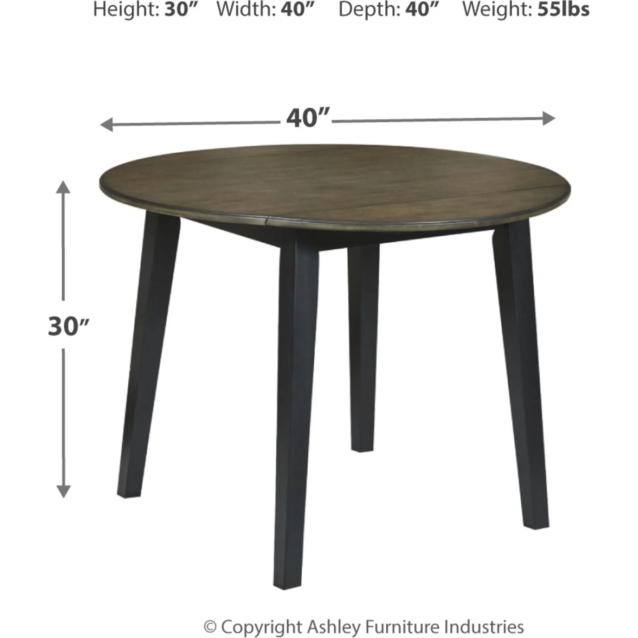 Froshburg Round Drop Leaf Table