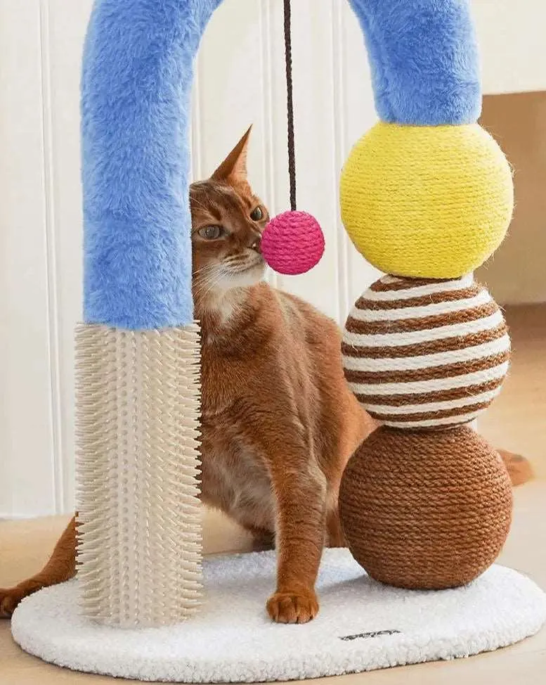 Geometric Multi-functional Cat Scratching Post for Play and Relaxation