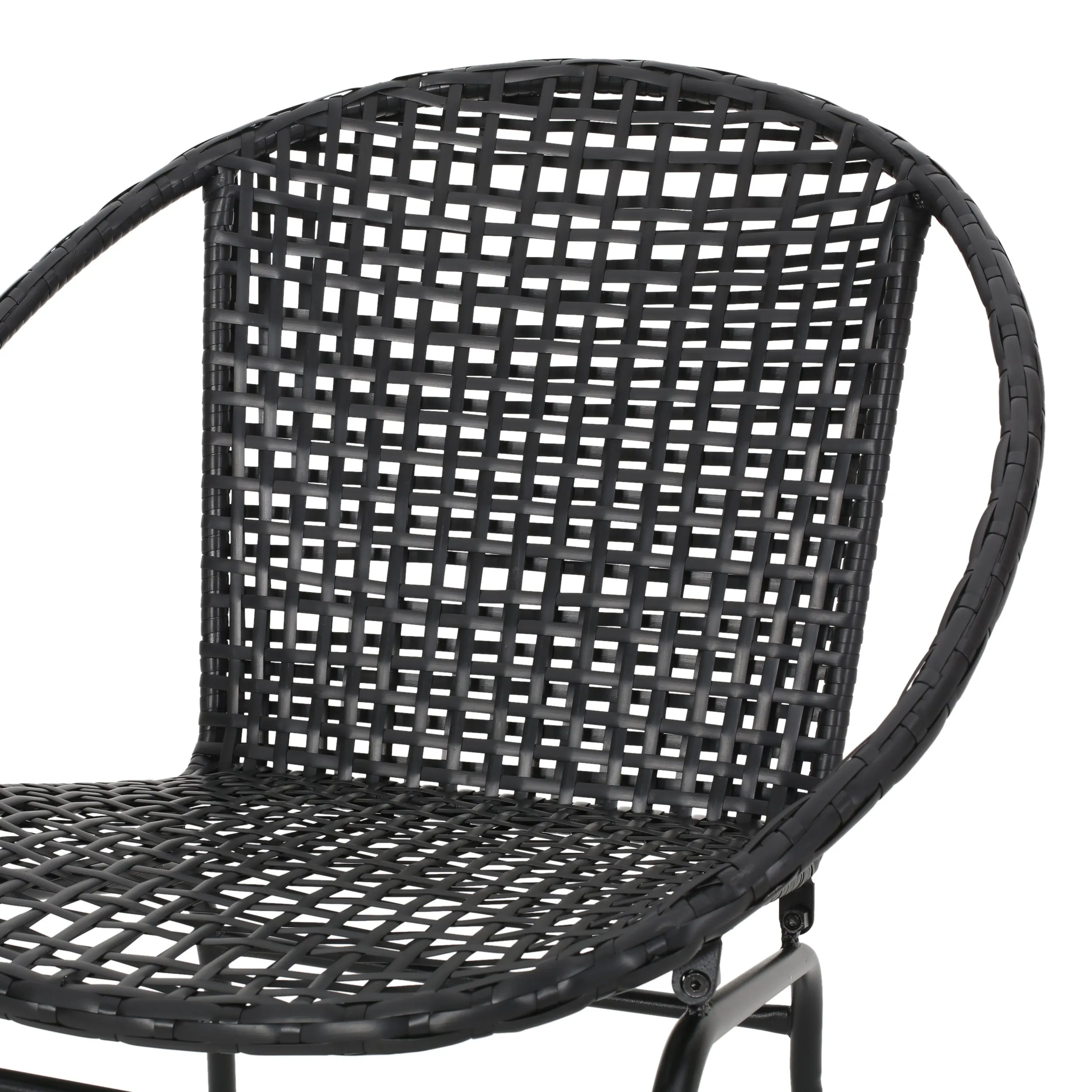 German Outdoor Modern Faux Rattan Club Chair (Set of 2)