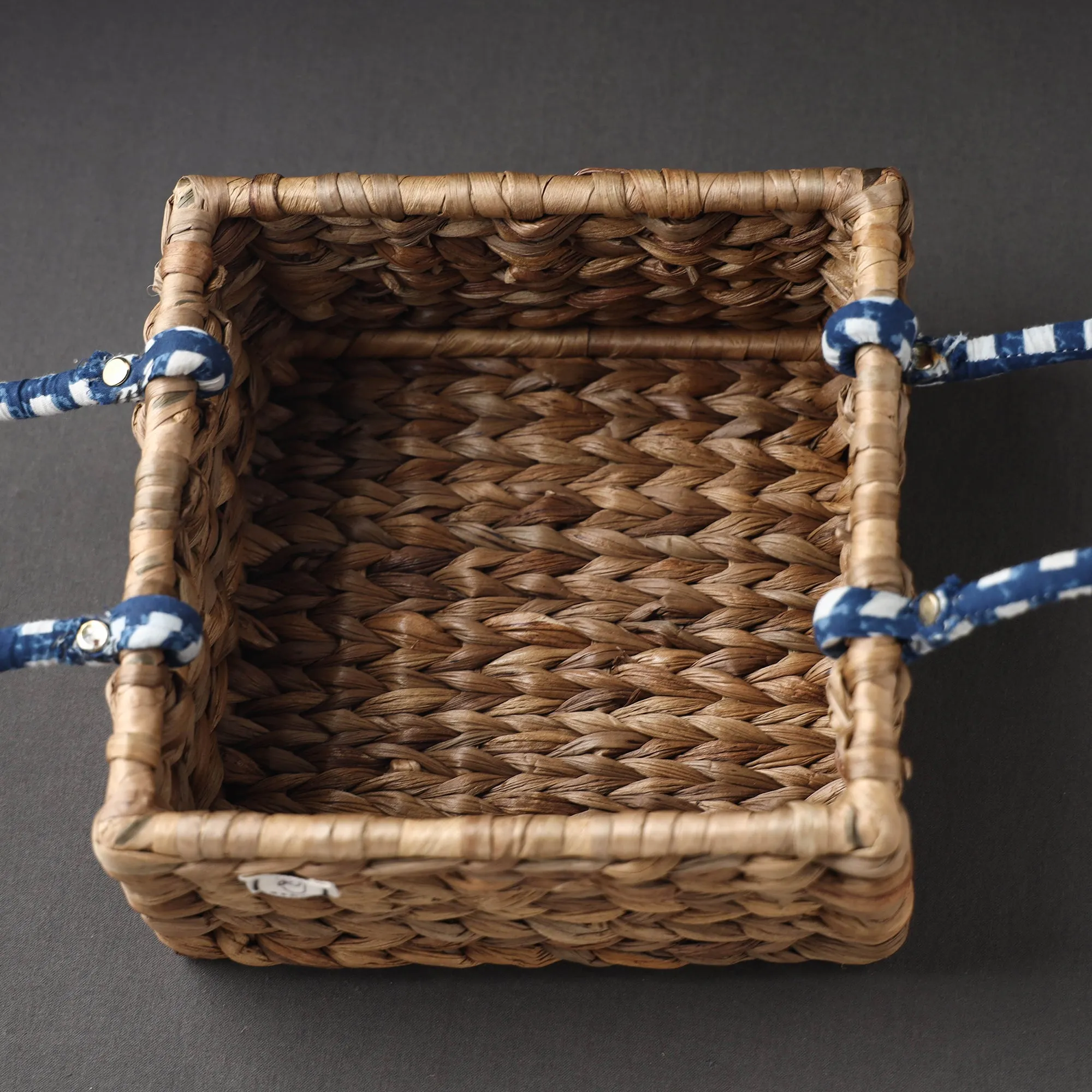 Handcrafted Organic Water Hyacinth Regal Basket