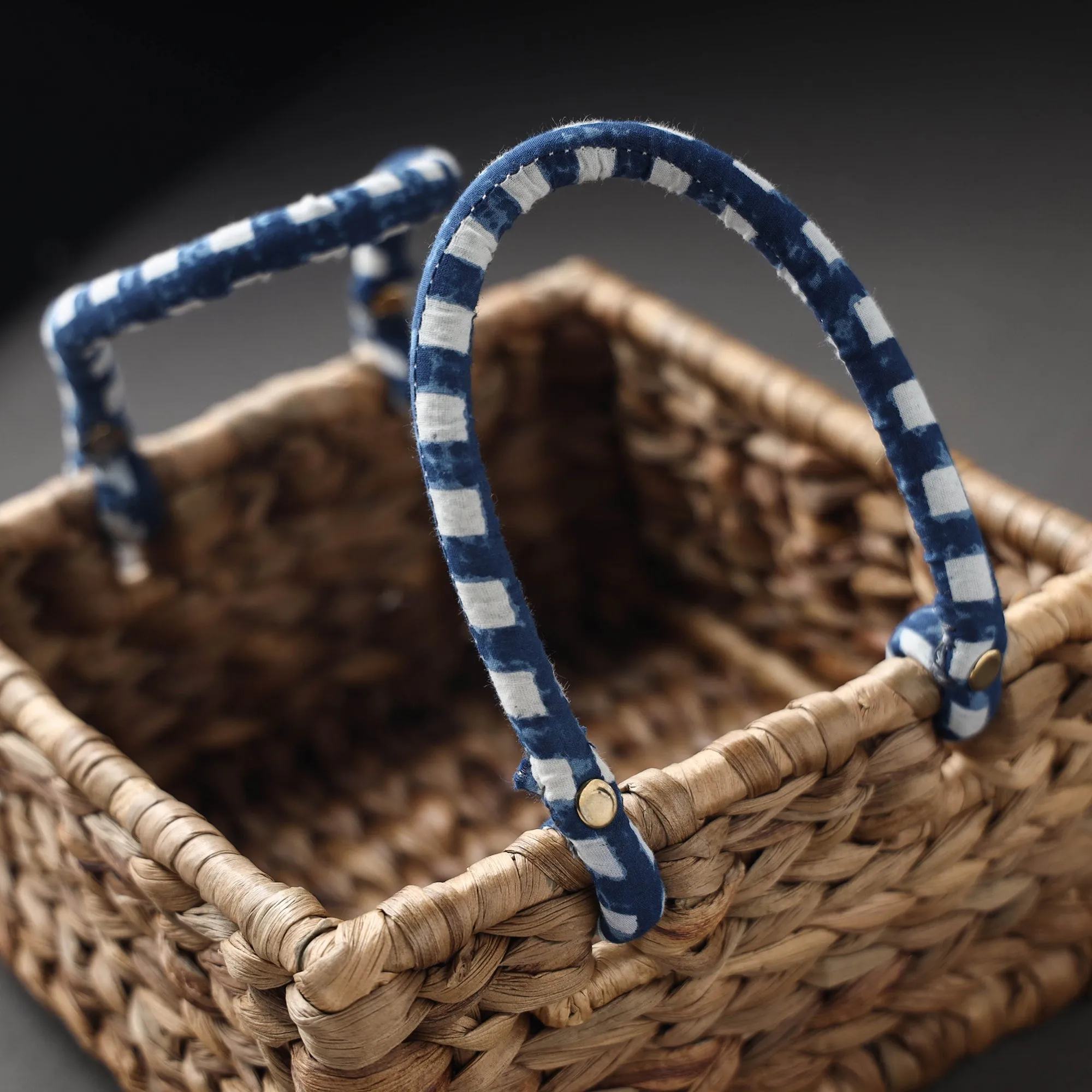 Handcrafted Organic Water Hyacinth Regal Basket