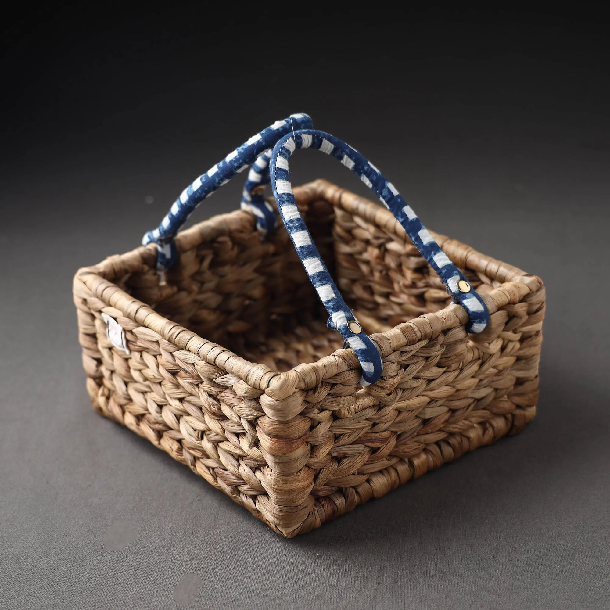 Handcrafted Organic Water Hyacinth Regal Basket