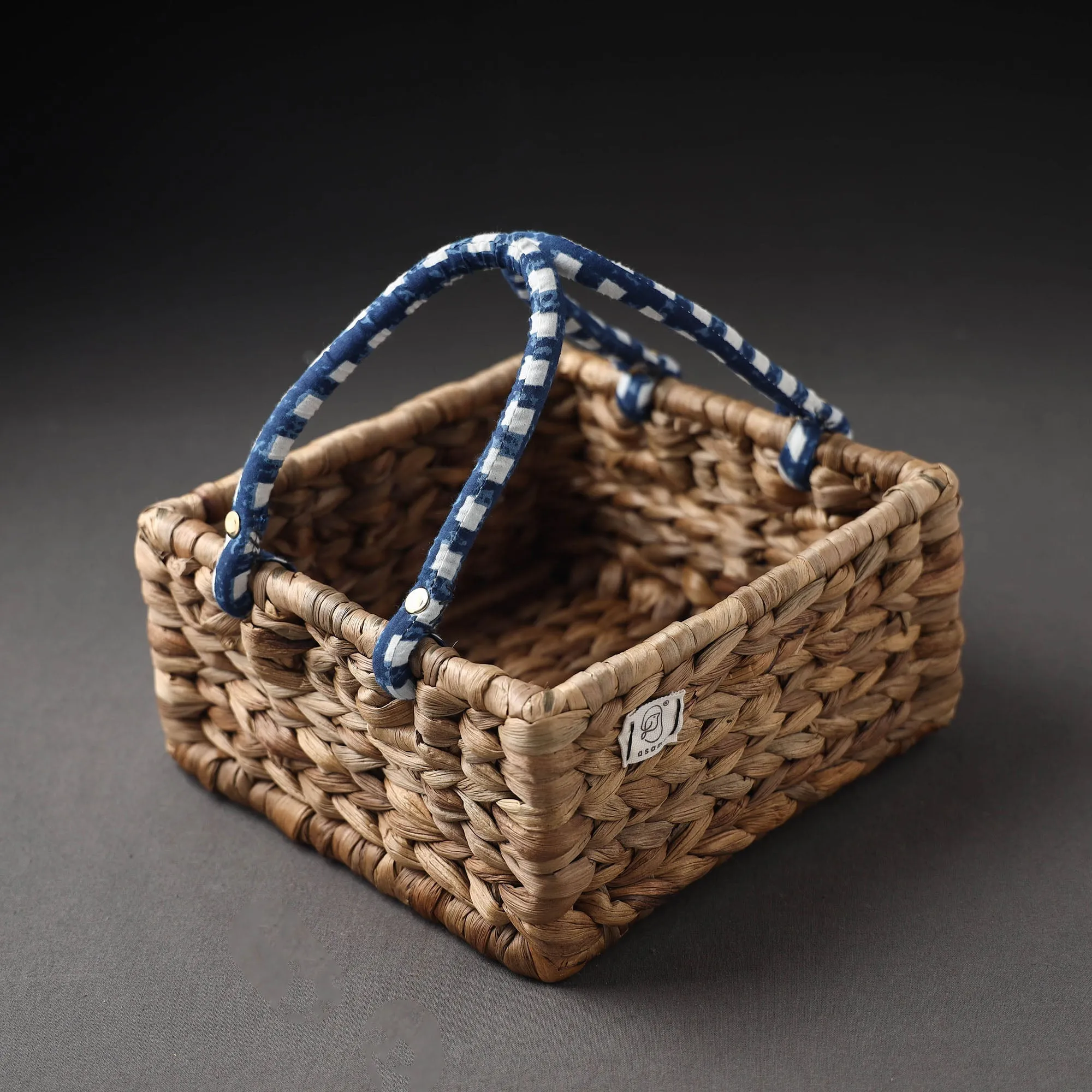 Handcrafted Organic Water Hyacinth Regal Basket