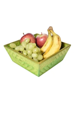 Handmade Bamboo Fruit Basket – Medium (Green)