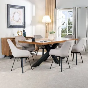 Harrow 200cm Dining Table & 6 Taupe Montreal Chairs