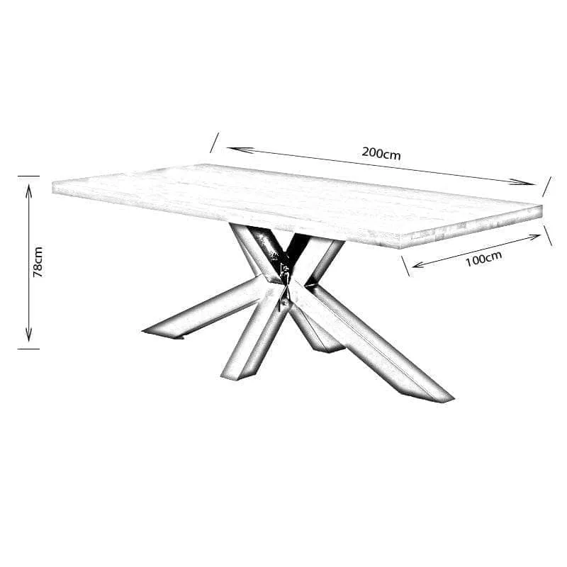 Harrow 200cm Dining Table & 6 Taupe Montreal Chairs