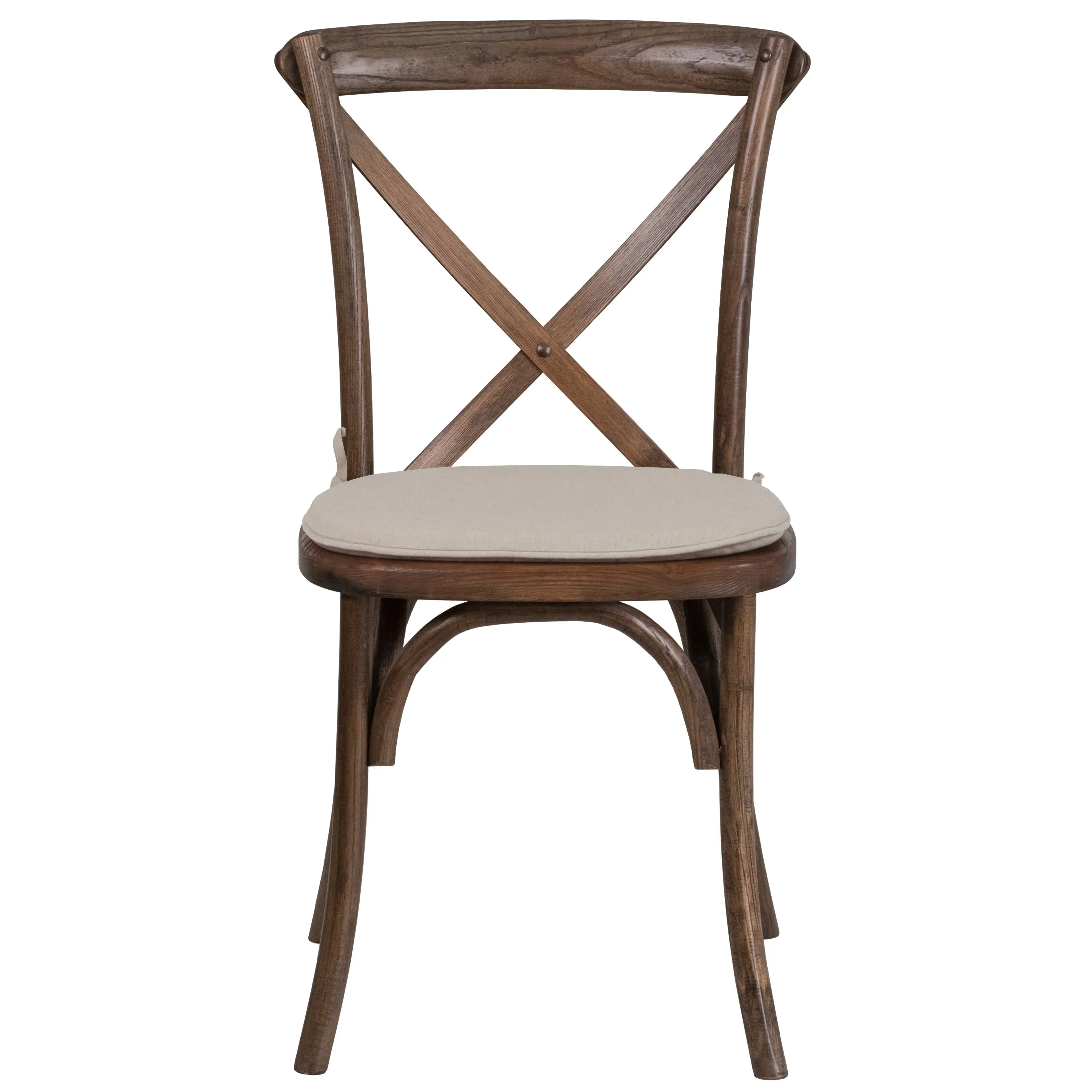 HERCULES Series Stackable Wood Cross Back Chair with Cushion