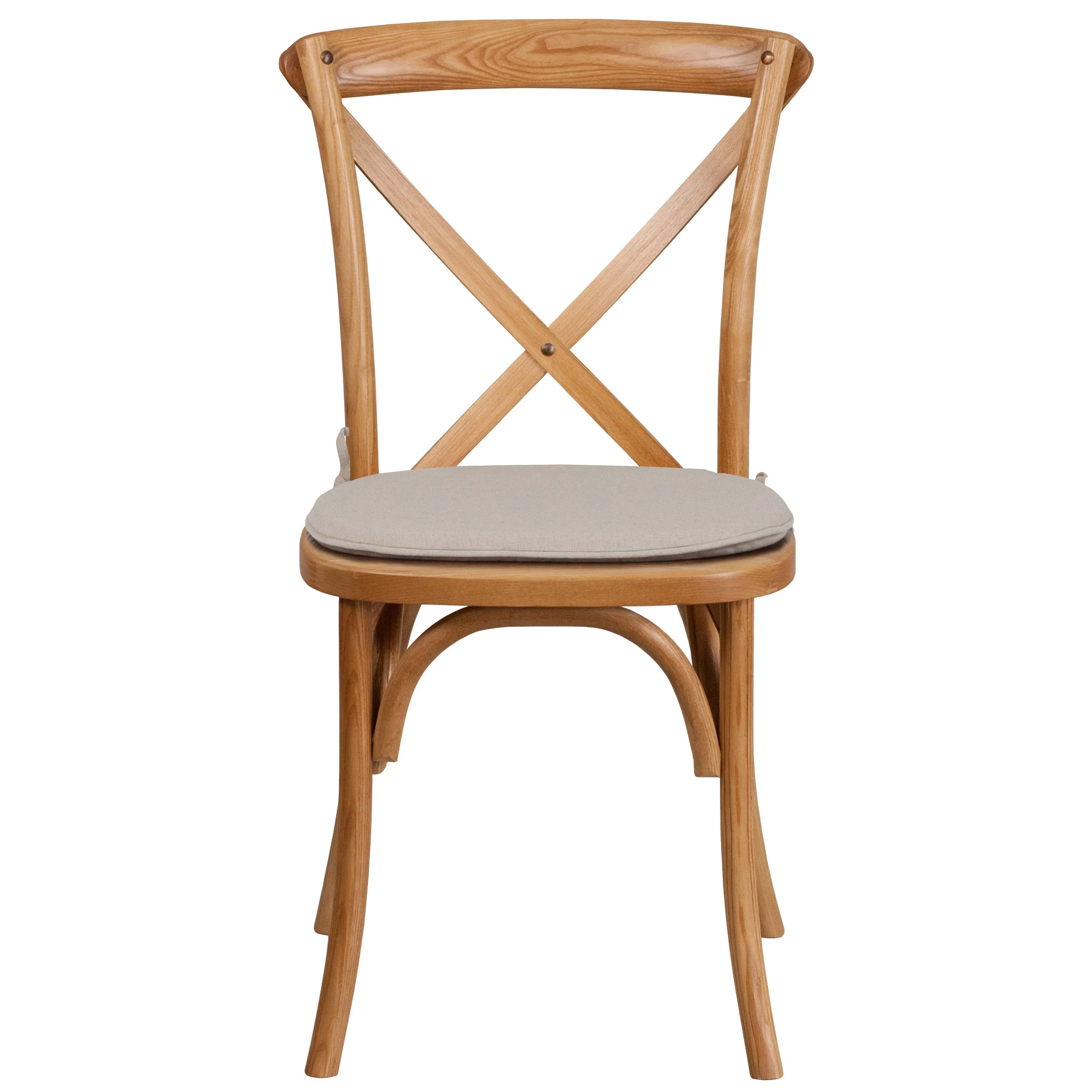 HERCULES Series Stackable Wood Cross Back Chair with Cushion