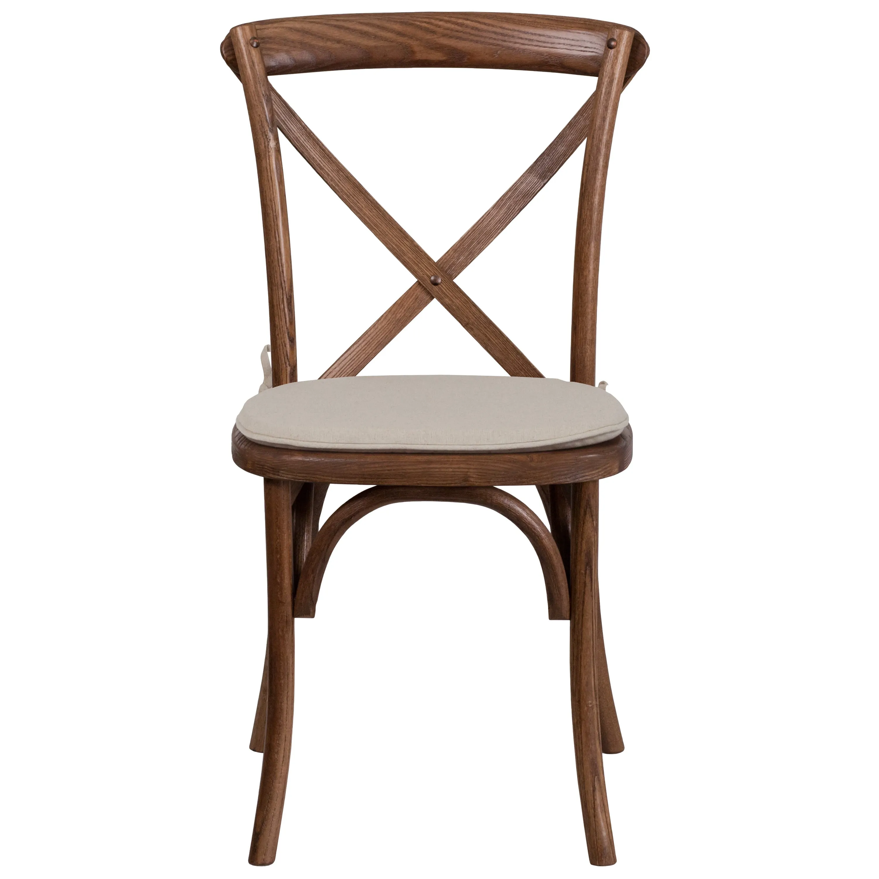 HERCULES Series Stackable Wood Cross Back Chair with Cushion