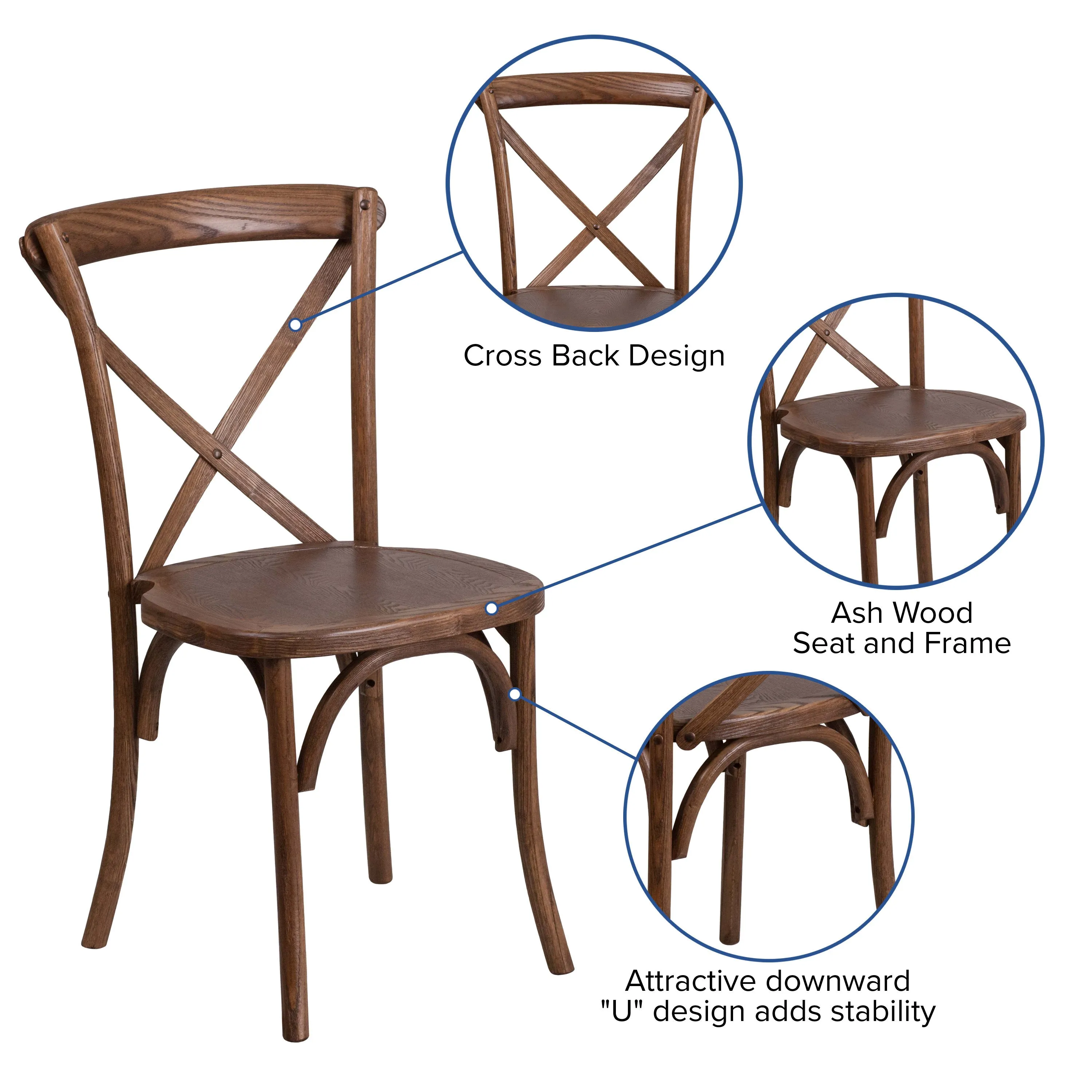 HERCULES Series Stackable Wood Cross Back Chair