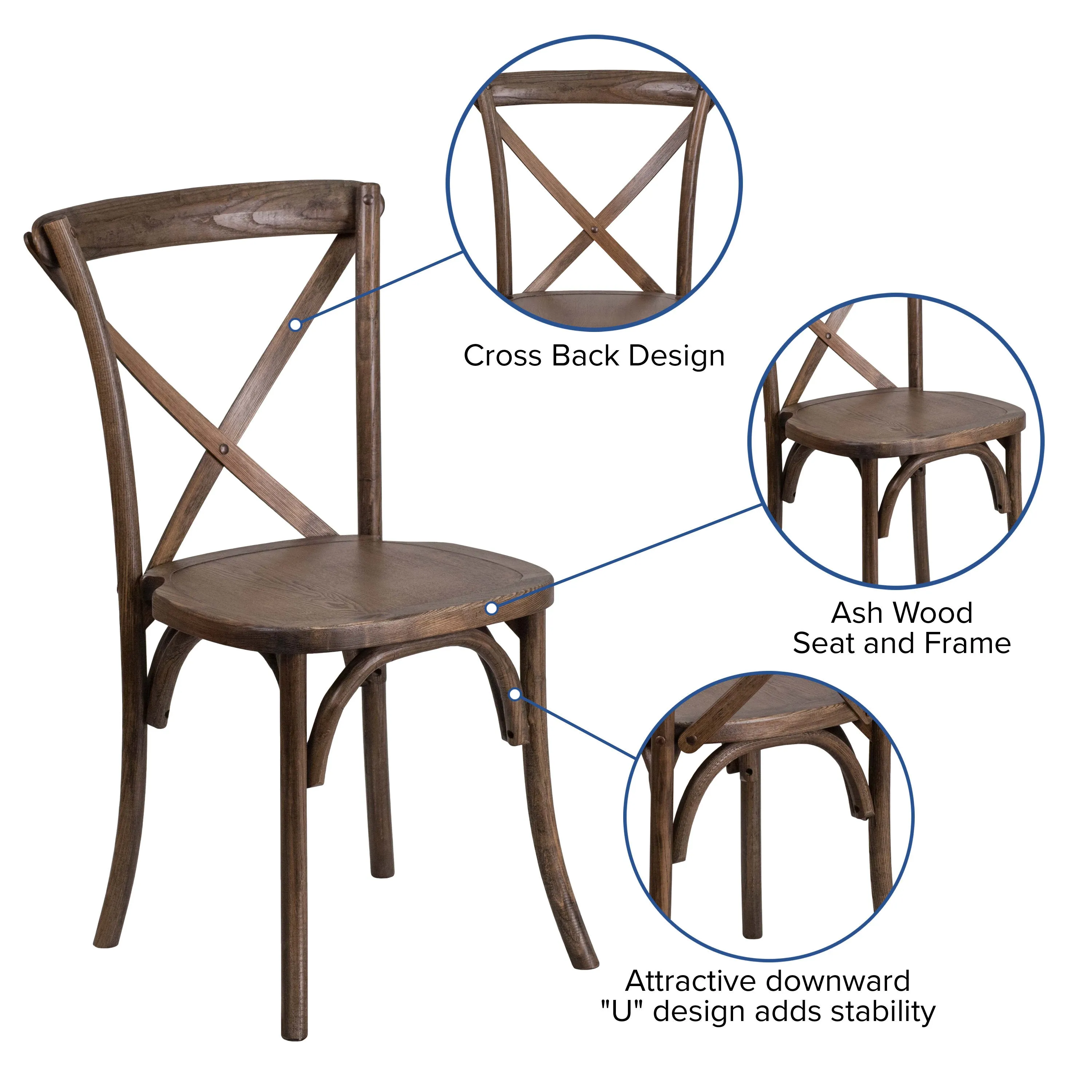 HERCULES Series Stackable Wood Cross Back Chair