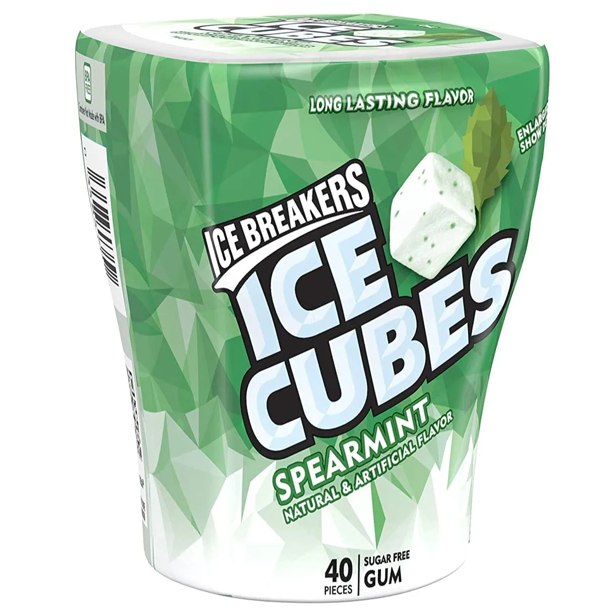 Ice Breakers Gum, Sugar Free Ice Cubes, Spearmint - Pack of 4 Bottles