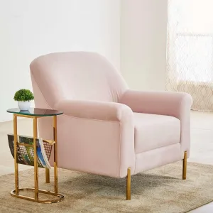 Inox Kings-well Barrel Accent Chair in Pink