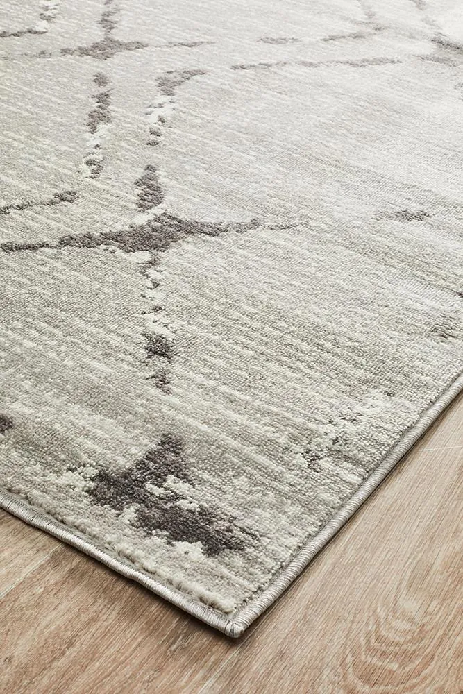 Kendall Contemporary Diamond Rug Silver Grey