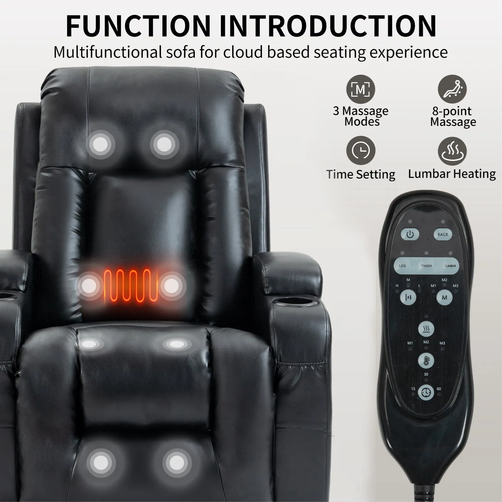 Logan Power Lift Recliner - Black