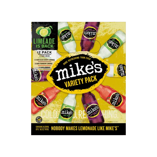 Mike's Hard Lemonade, Variety Pack, 12 Pack, 11.2 fl oz Bottles, 5% ABV