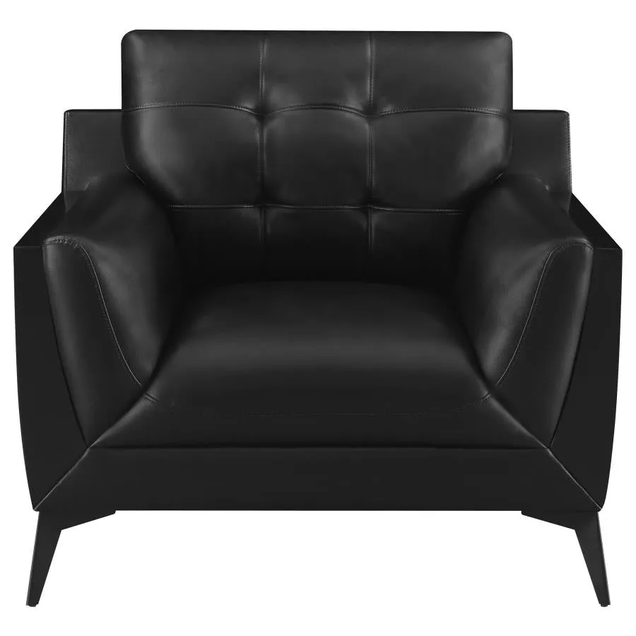 Moira Upholstered Wedge Arm Tufted Accent Chair Black