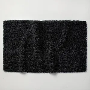 New - 24"x40" Mélange Looped Bath Rug Black - Casaluna