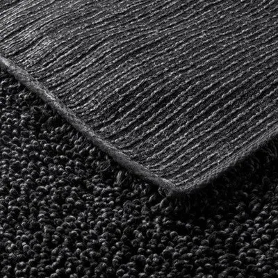 New - 24"x40" Mélange Looped Bath Rug Black - Casaluna