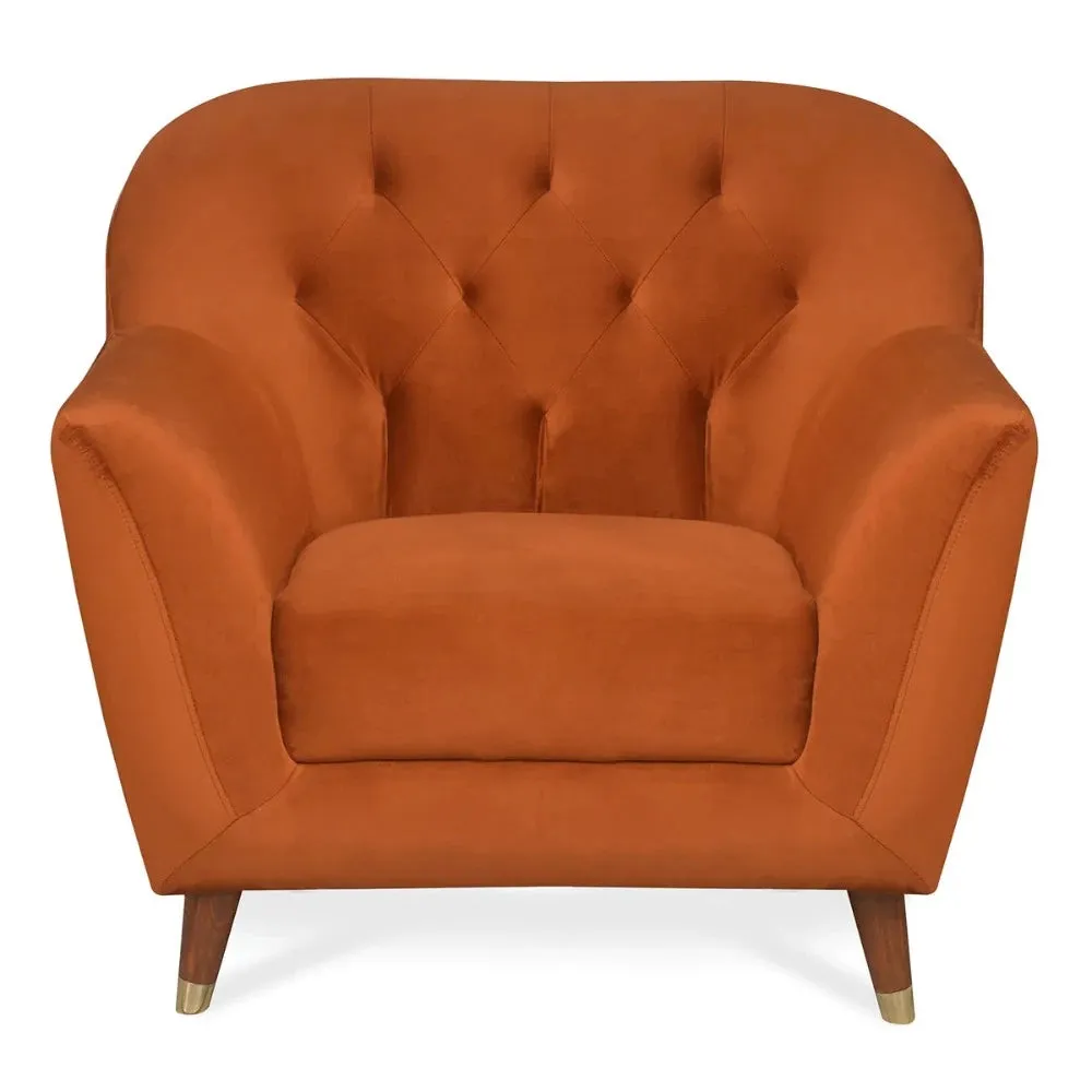 Nuke Couch Accent Chair in Orange Color