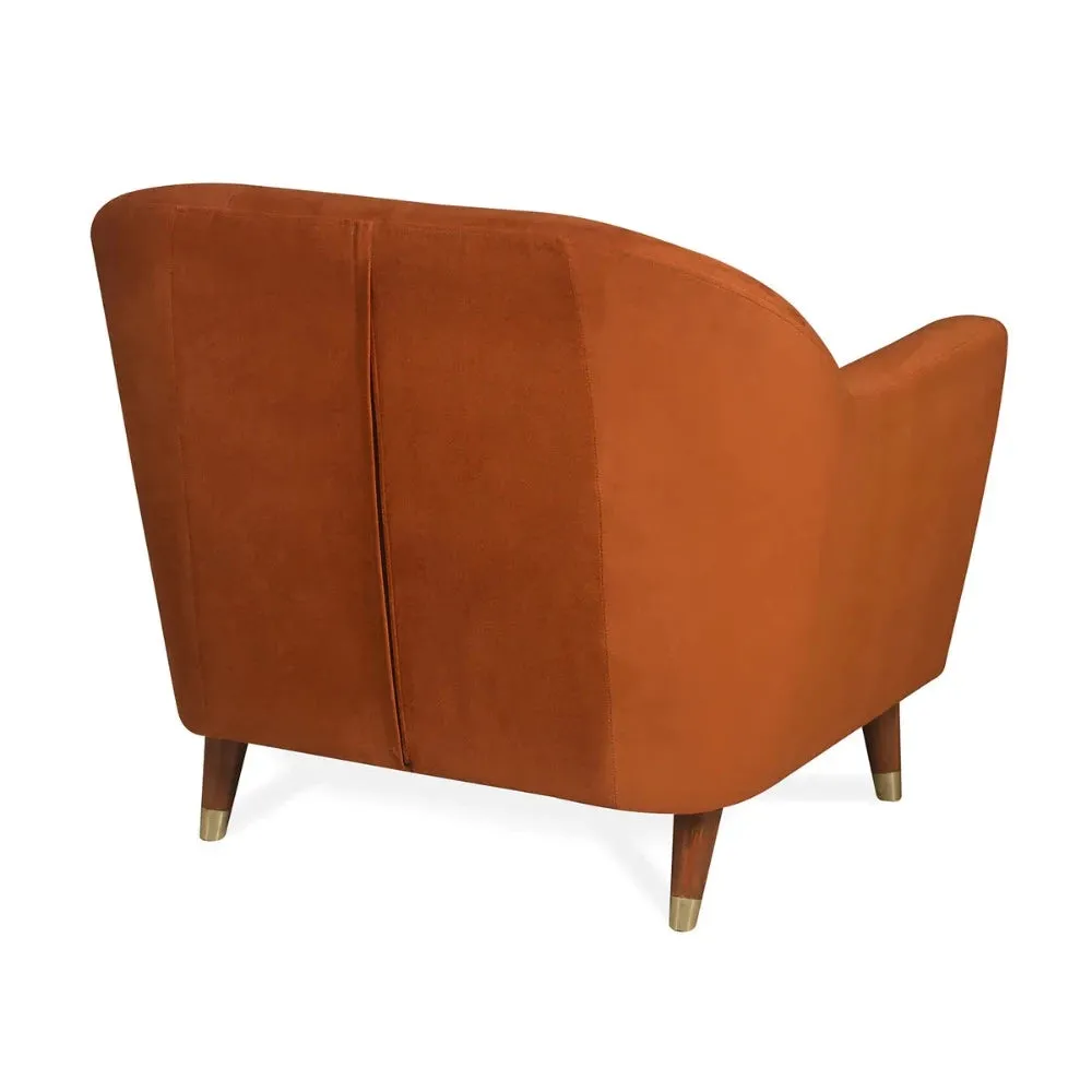 Nuke Couch Accent Chair in Orange Color