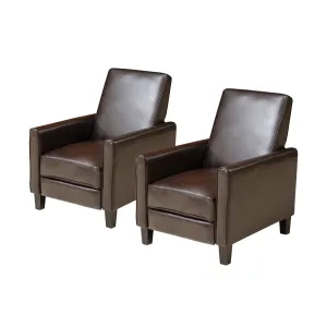 Olinda Contemporary Bonded Leather Recliner (Set of 2)