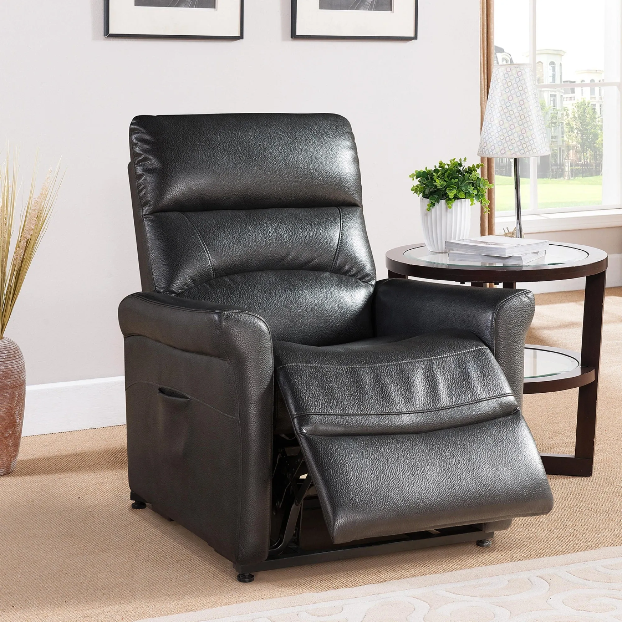 Onyx Faux Leather Upholstered Power Reclining Chair - Charcoal