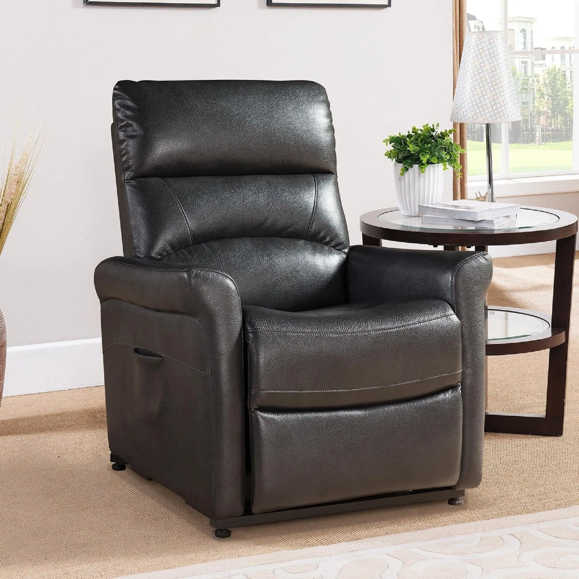 Onyx Faux Leather Upholstered Power Reclining Chair - Charcoal