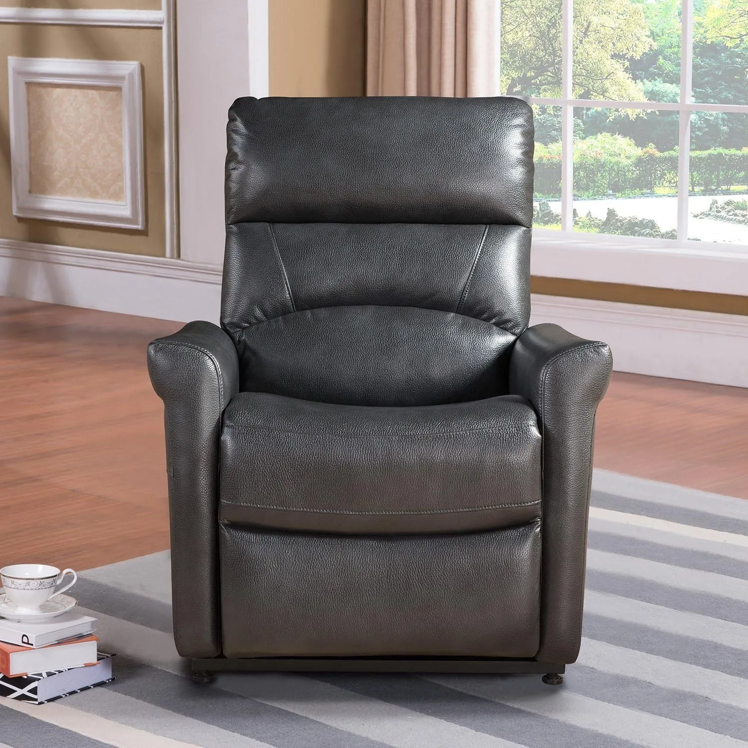 Onyx Faux Leather Upholstered Power Reclining Chair - Charcoal