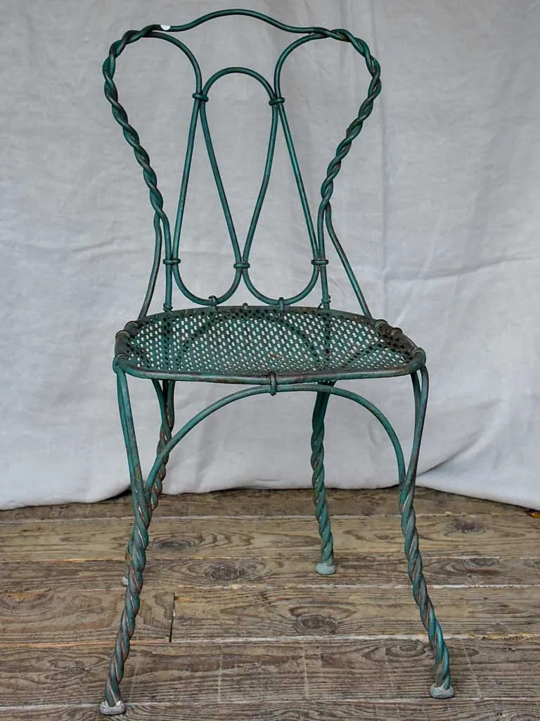 Pair of 19th Century French garden chairs - twisted wrought iron