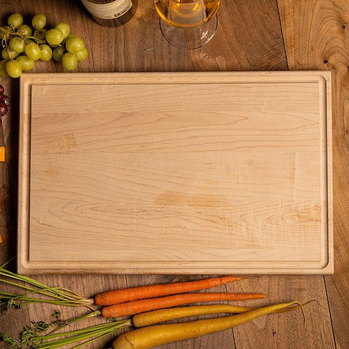 Personalized 11x17 Red Oak Cutting Board with Grooves