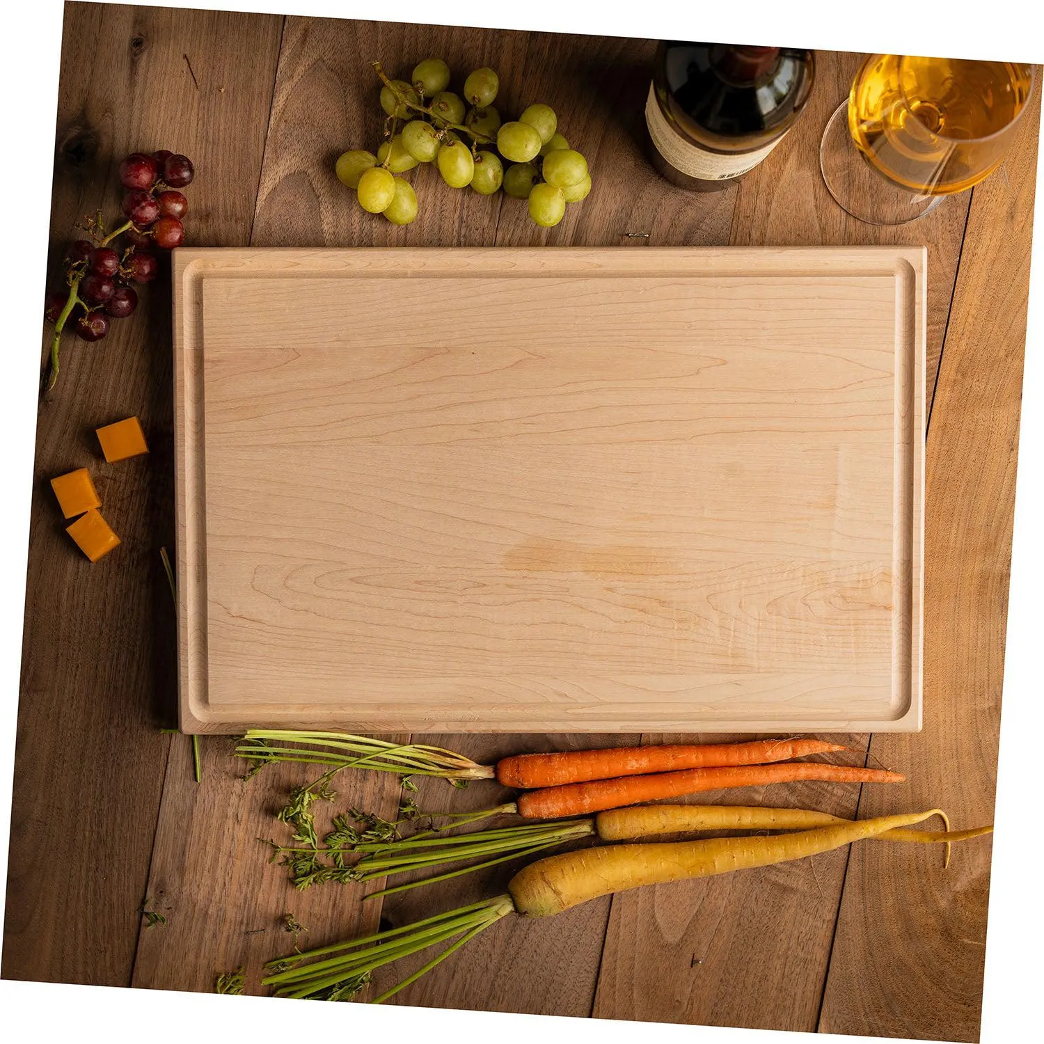 Personalized 11x17 Red Oak Cutting Board with Grooves