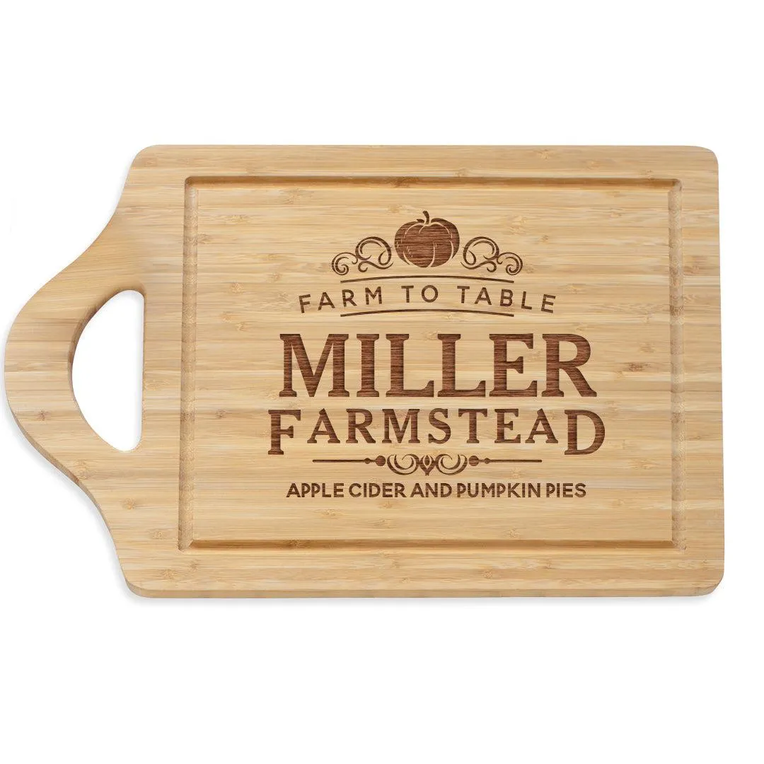 Personalized Farmsted Large Bamboo Cutting Board