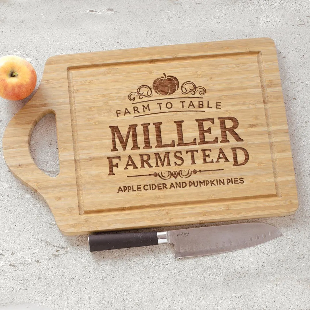 Personalized Farmsted Large Bamboo Cutting Board