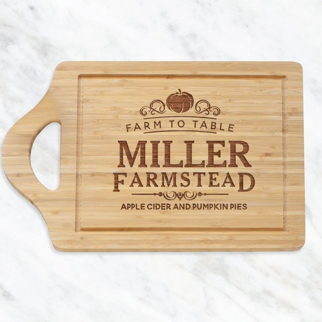 Personalized Farmsted Large Bamboo Cutting Board