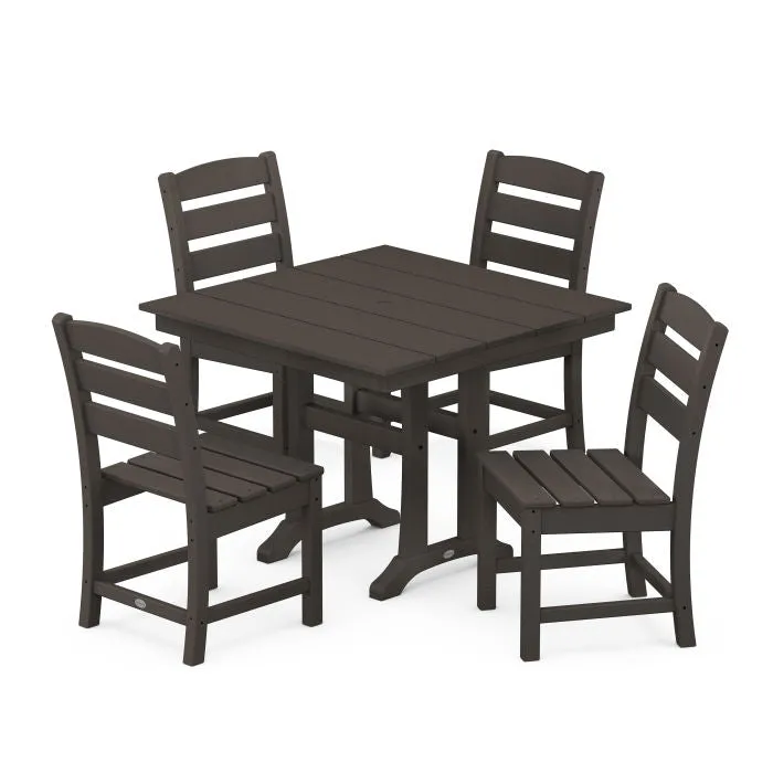 Polywood: Lakeside 5-Piece Farmhouse Trestle Side Chair Dining Set