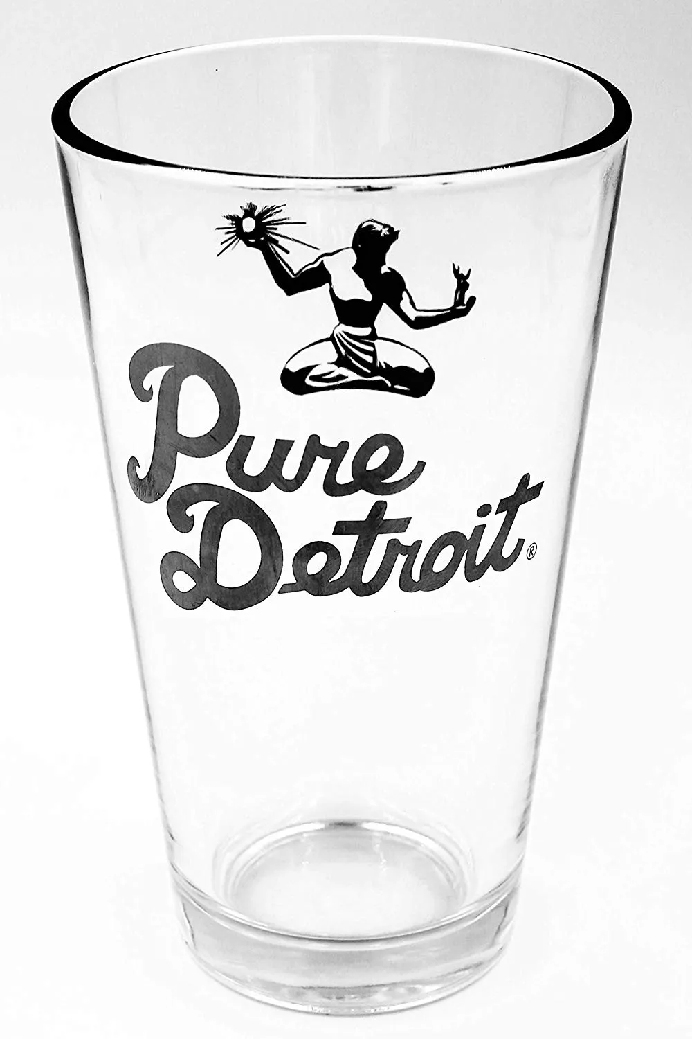 Pure Detroit 16 oz Pint Glass / Black