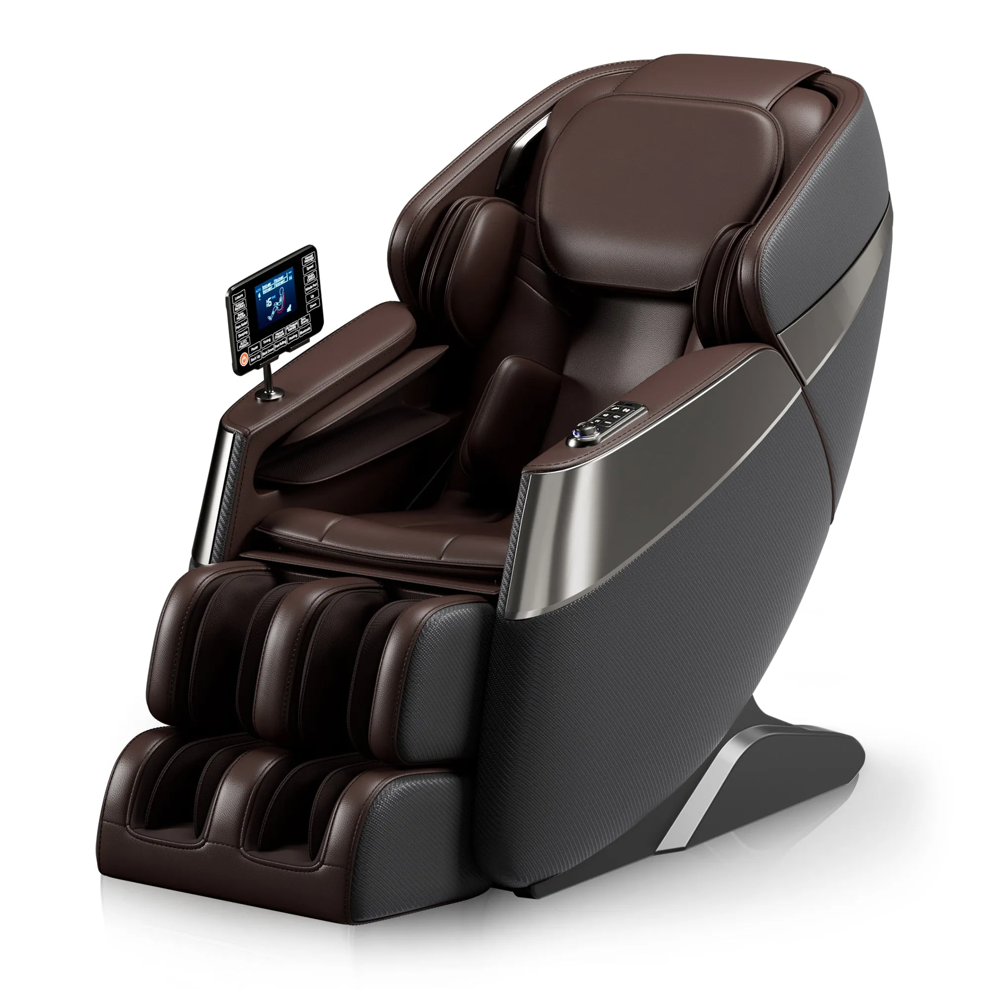 Raya Zero Gravity Full Body Massage Chair with AI Voice Control - Gray Brown