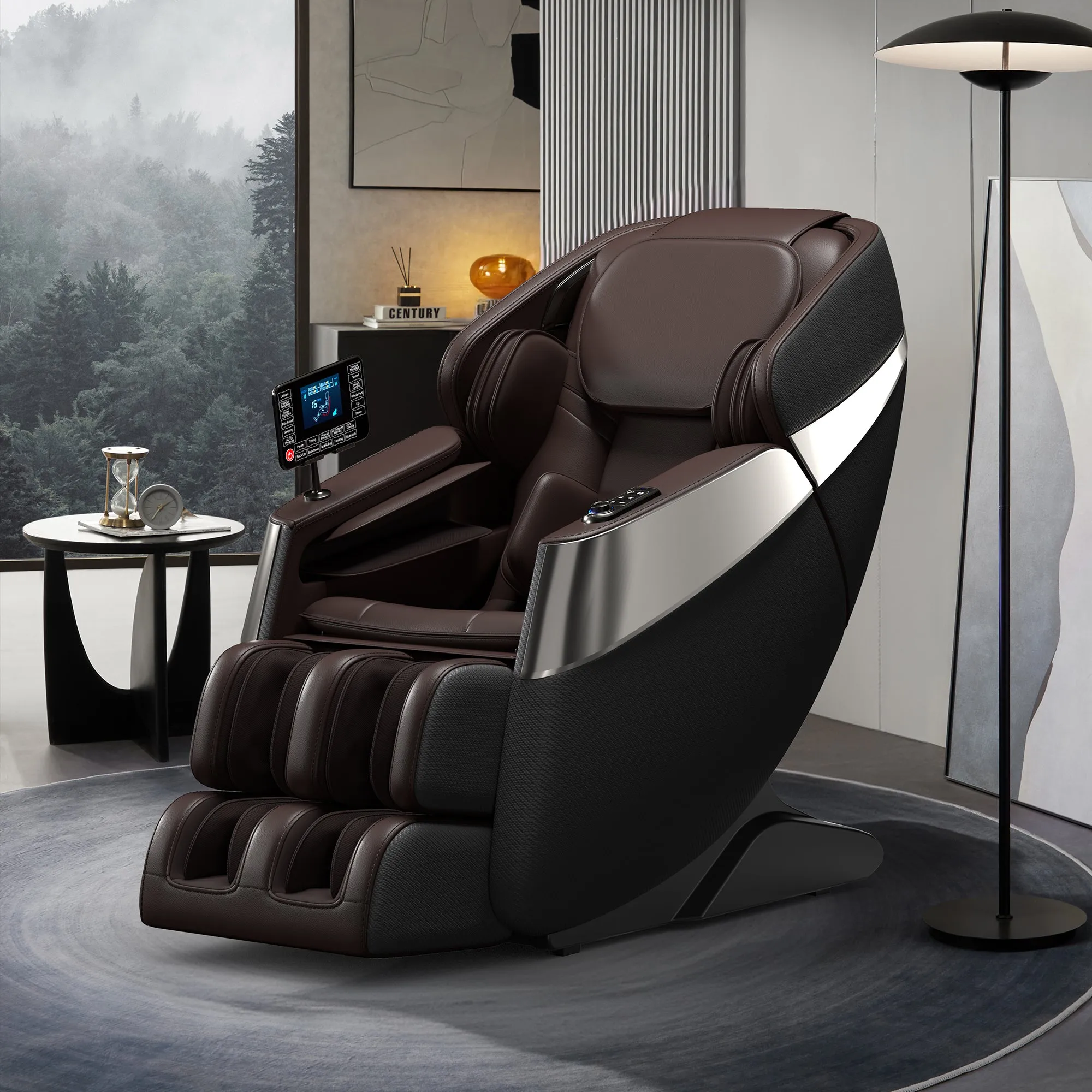 Raya Zero Gravity Full Body Massage Chair with AI Voice Control - Gray Brown