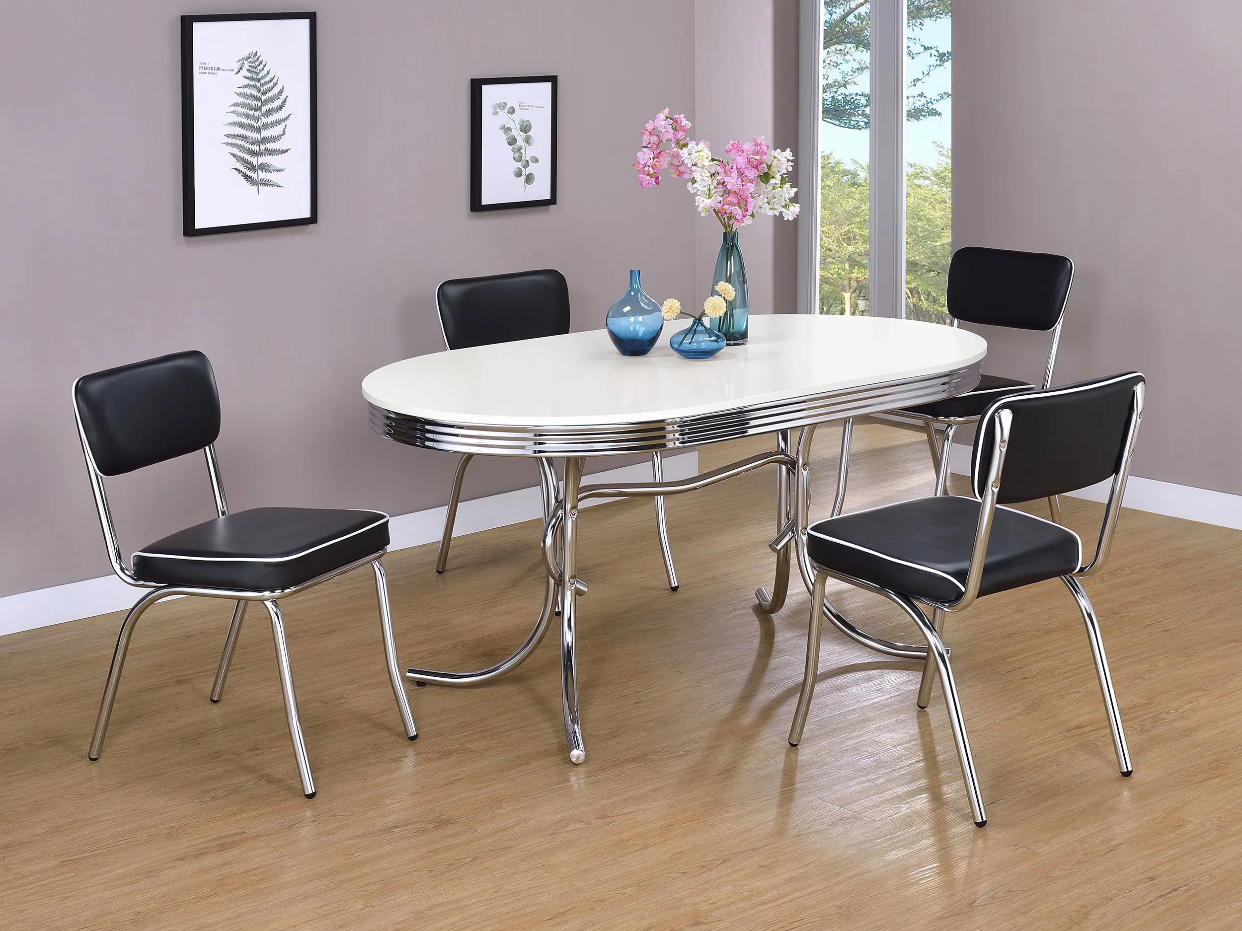 Retro 5-Piece Oval Dining Set - Vintage Vibe