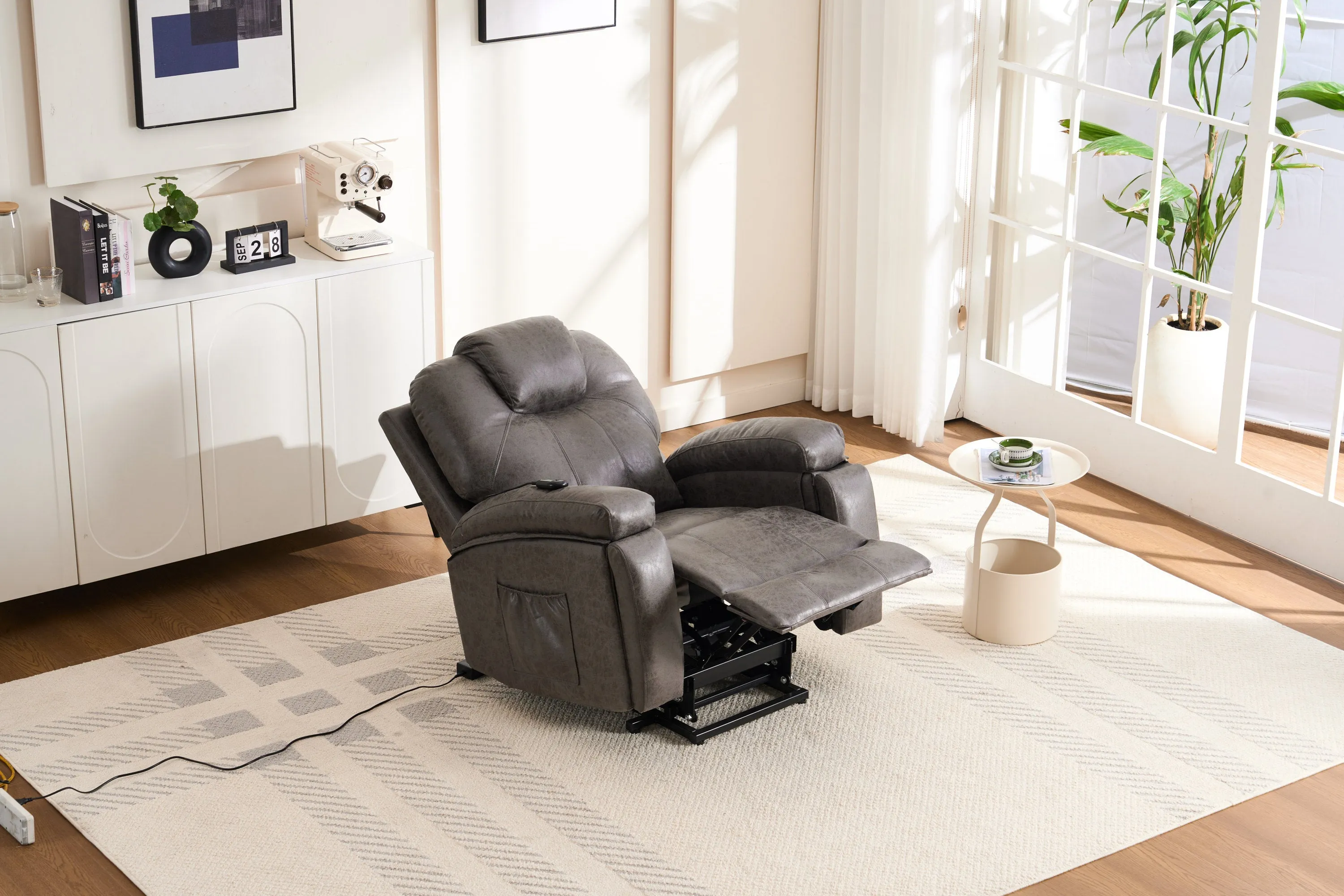 Rocha Power Lift Recliner Chair with Massage - Gray