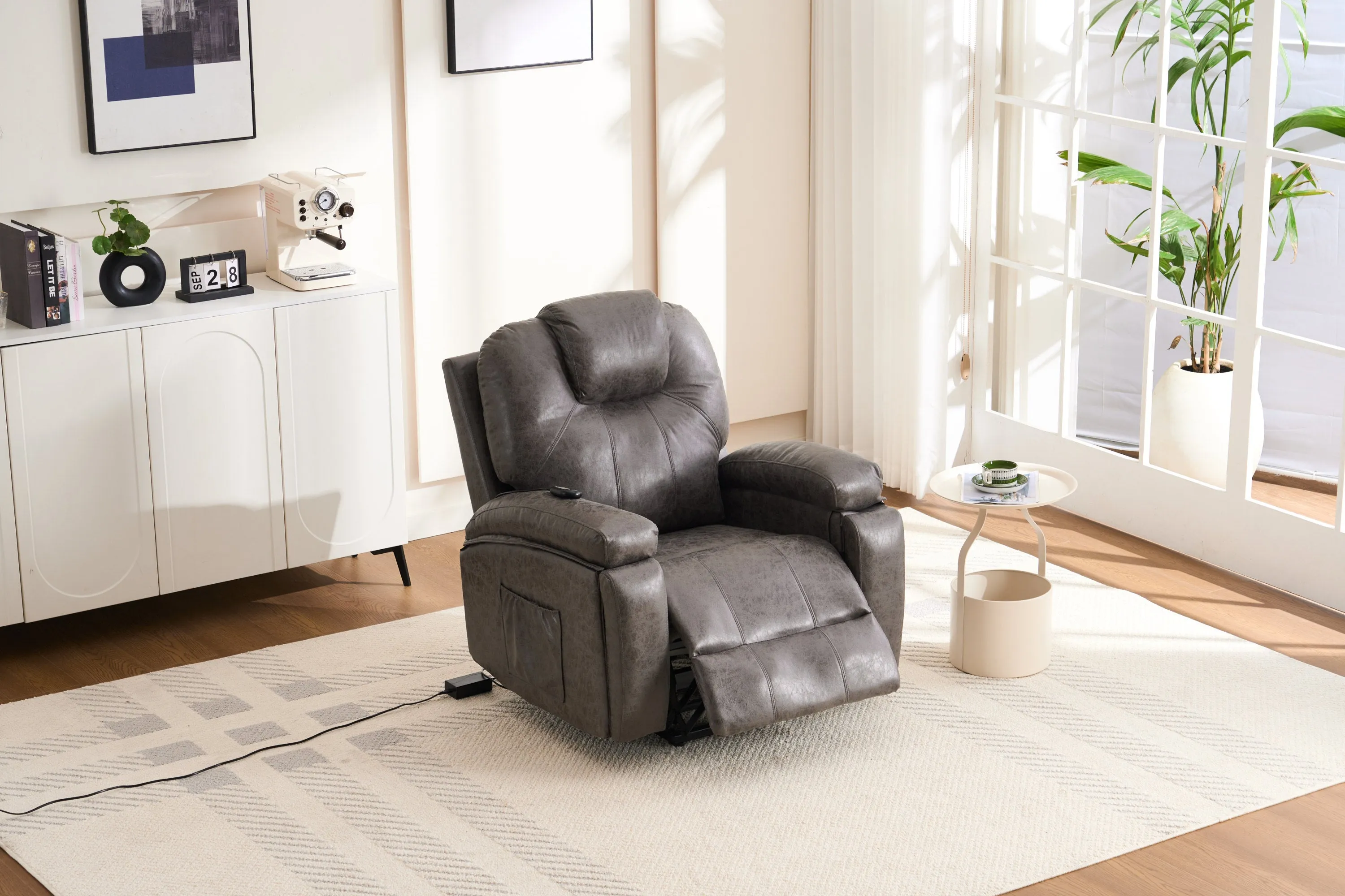 Rocha Power Lift Recliner Chair with Massage - Gray