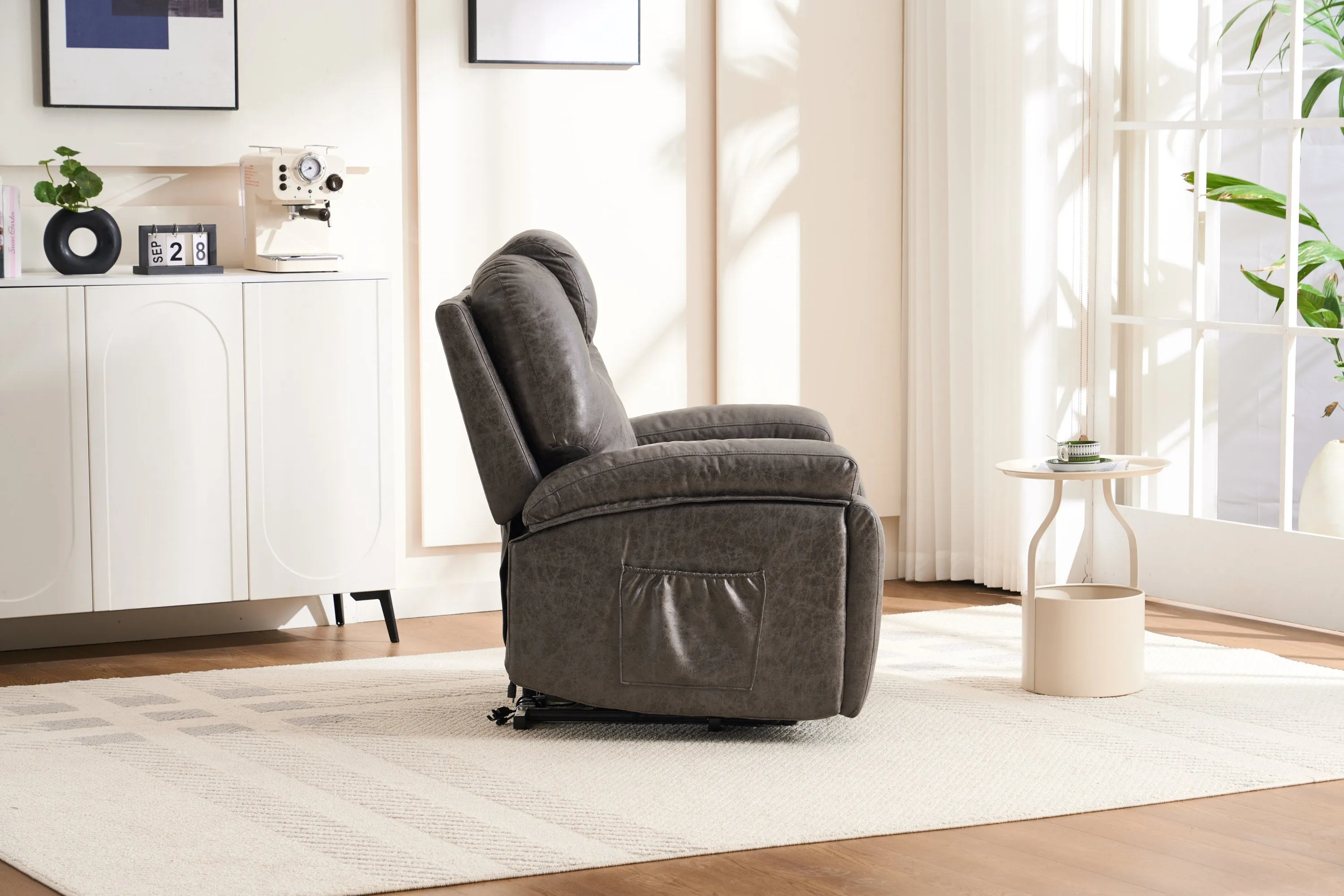 Rocha Power Lift Recliner Chair with Massage - Gray