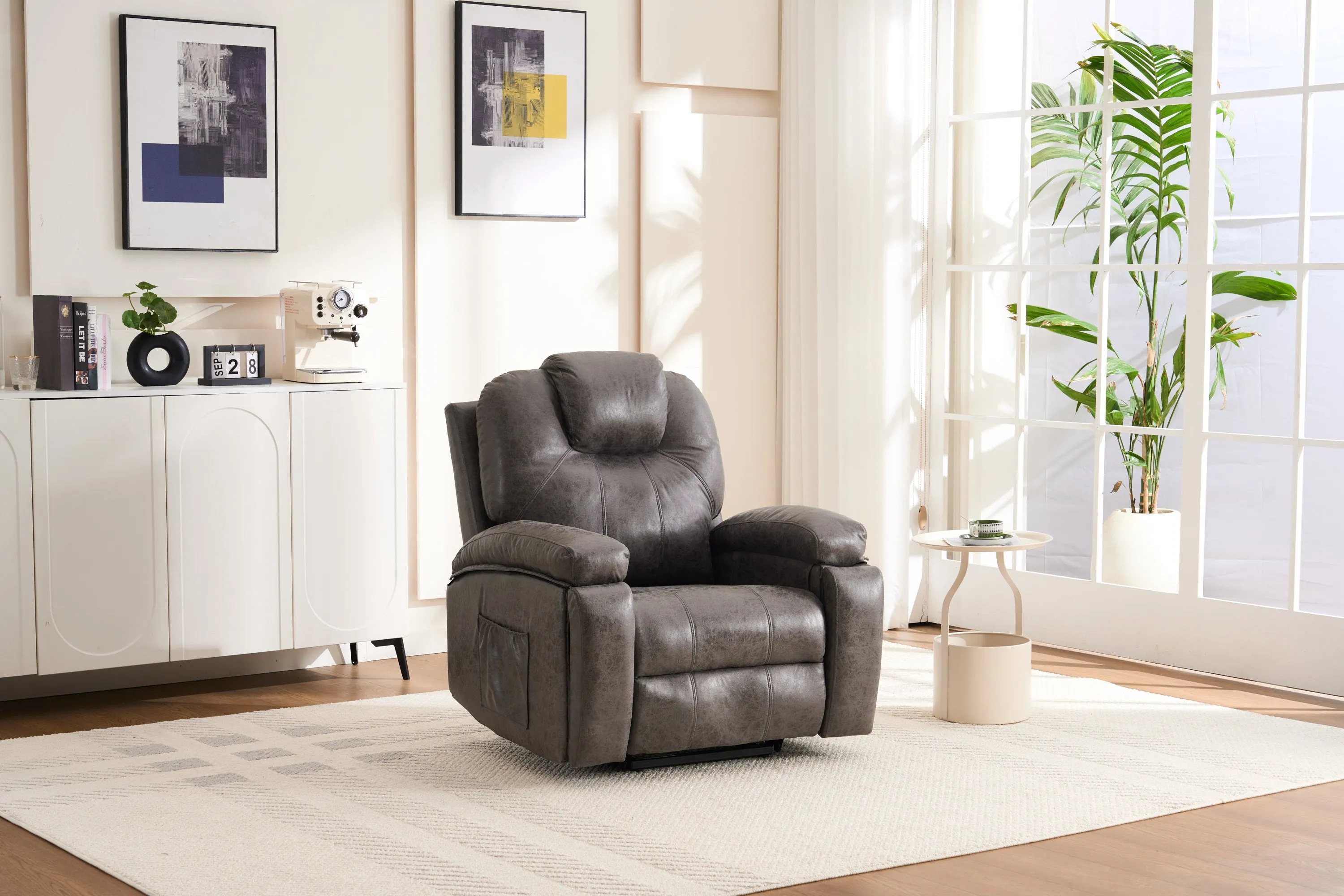 Rocha Power Lift Recliner Chair with Massage - Gray