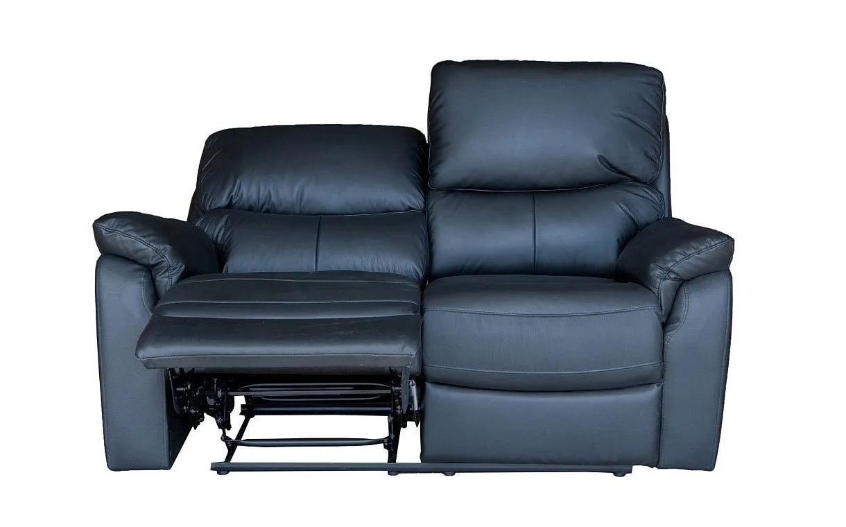 Salvador 2 Piece Leather Recliner Set - Black