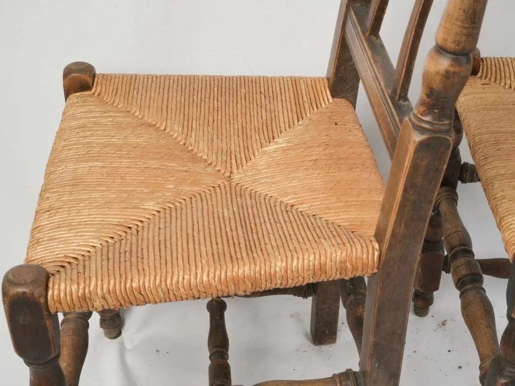 Set of 4 Provençal Dining Chairs with Rush Seats – 19th Century 36¼"