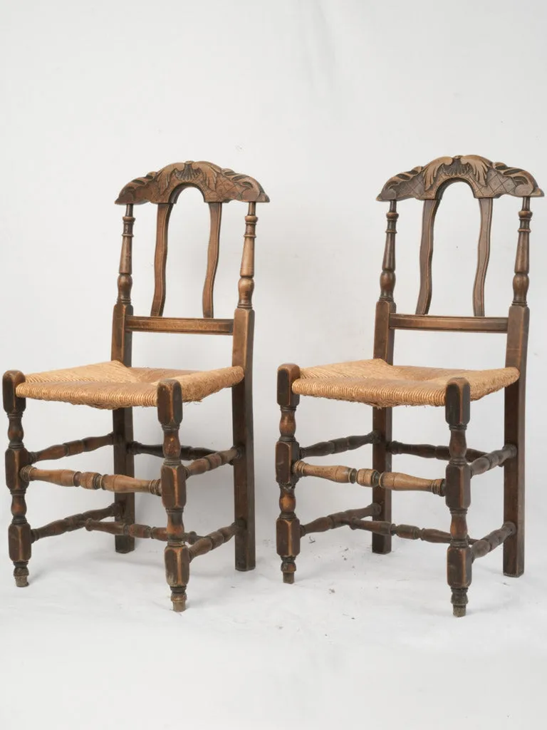 Set of 4 Provençal Dining Chairs with Rush Seats – 19th Century 36¼"