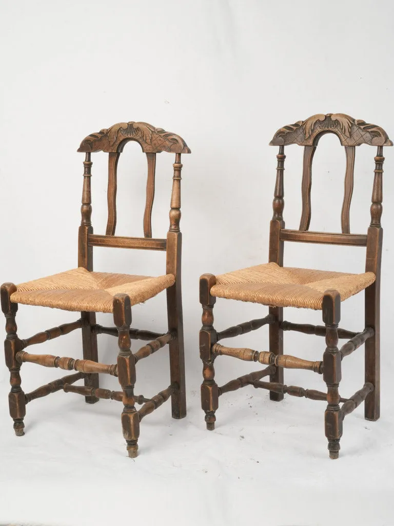 Set of 4 Provençal Dining Chairs with Rush Seats – 19th Century 36¼"