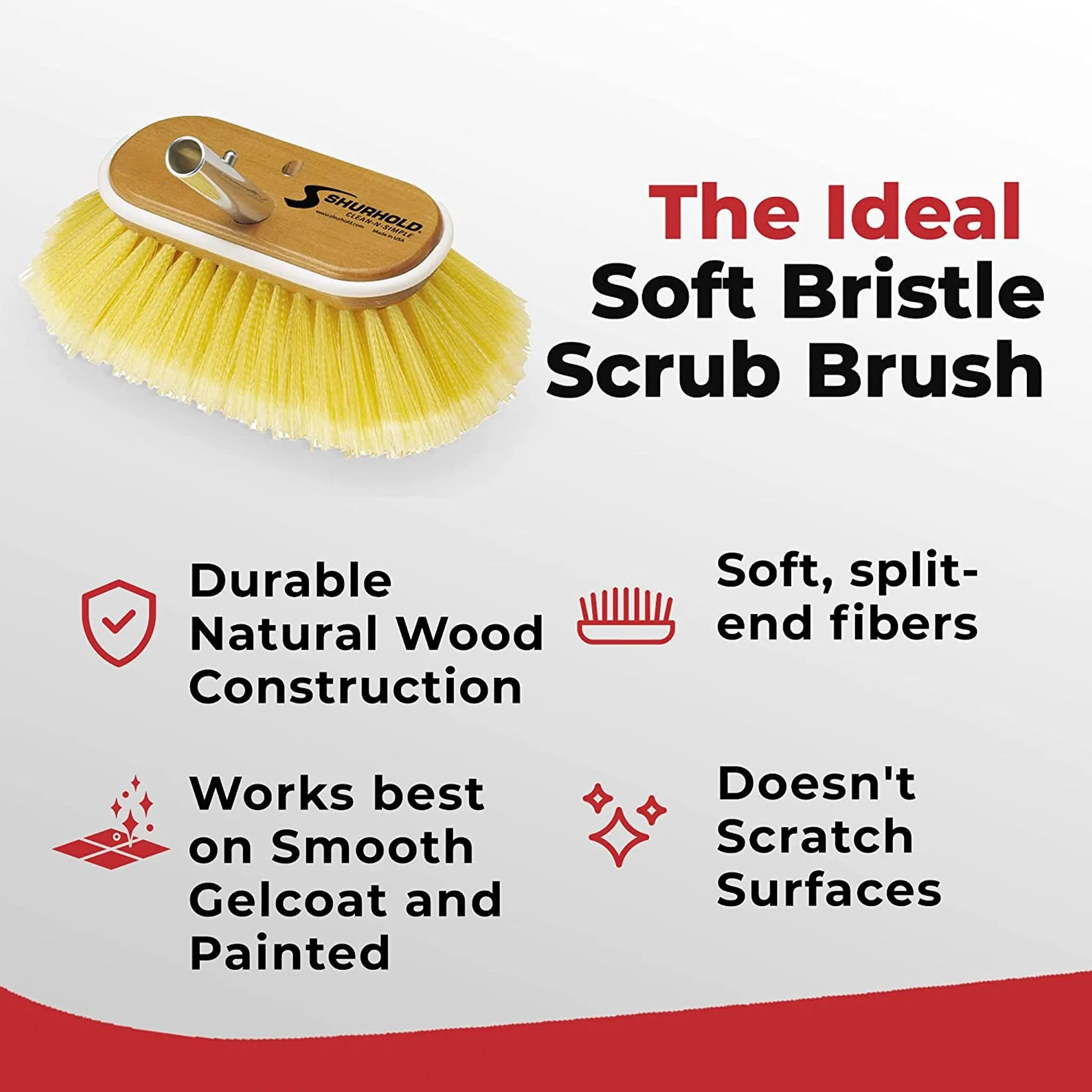 Shurhold Deck Brush - Medium 10" Bristle